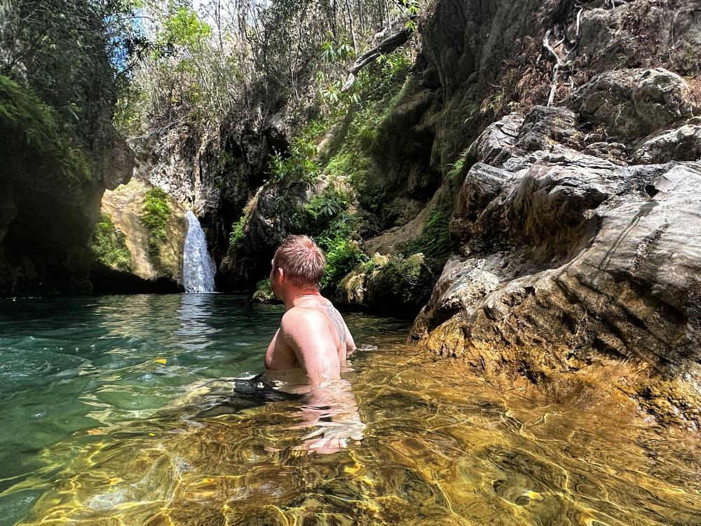 Vattenfall i Viñales-dalen