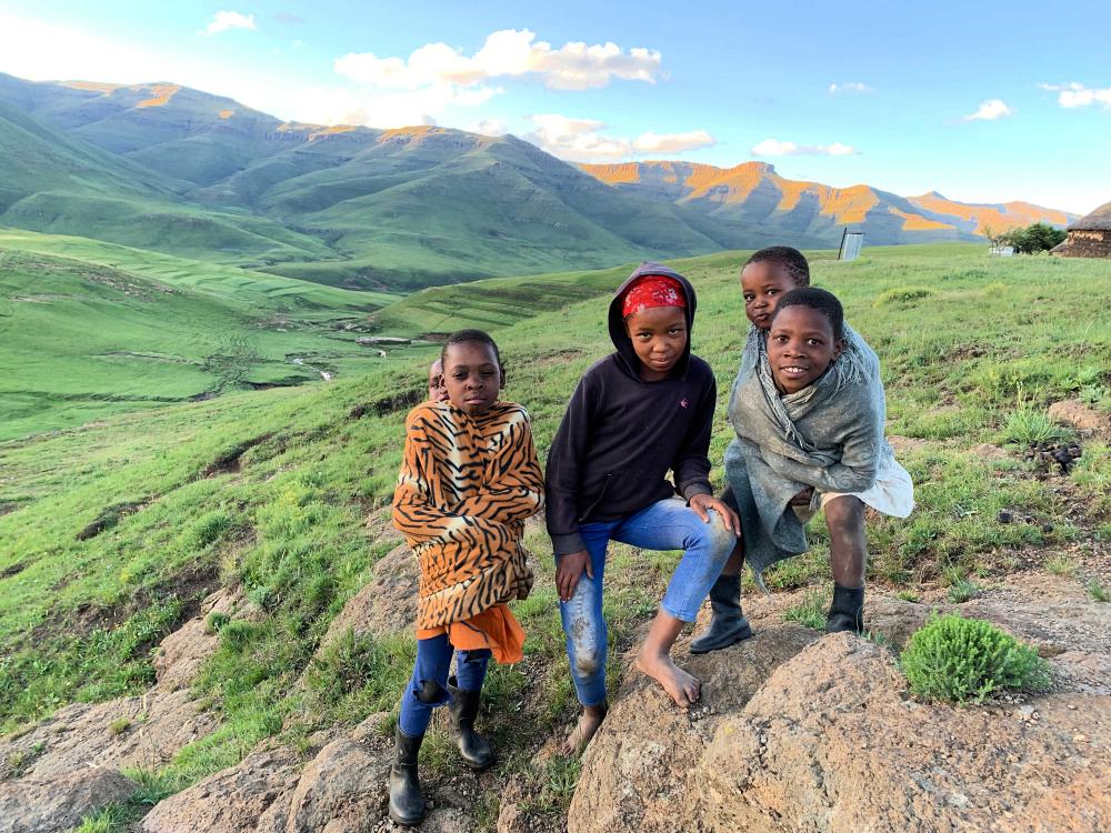 Söta barn i Lesotho