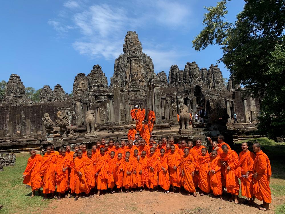 Munkar vid Angkor Wat 