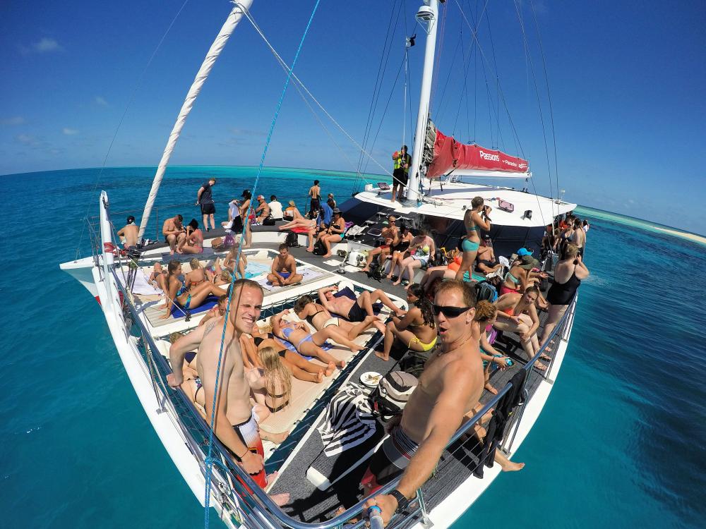 Katamaranutflykt till Great Barrier Reef