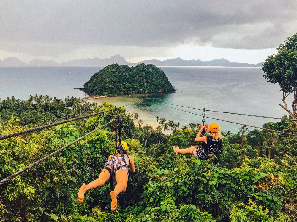 Zipline mellan 2 öar