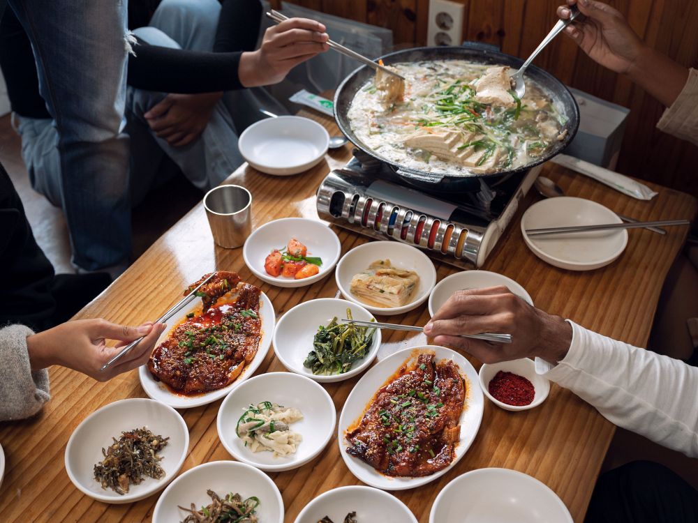 Den utsökta sydkoreanska maten