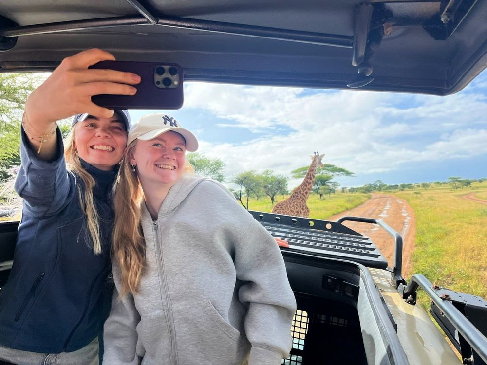 Selfietid med giraff